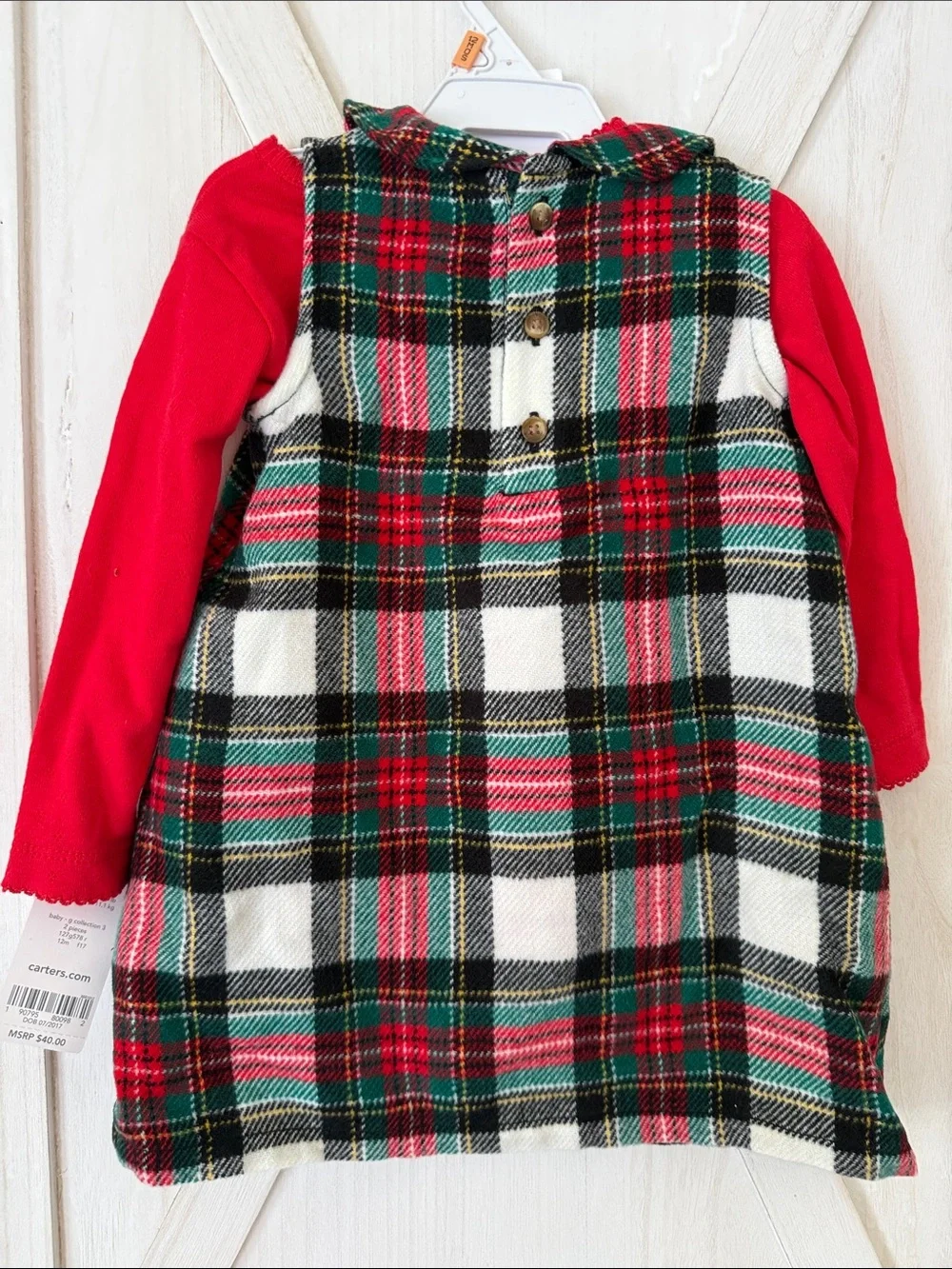 Carter's Red, Green & Cream Plaid Skirt